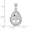 Tree of Life Tear Drop Pendant with Birthstones