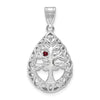 Tree of Life Tear Drop Pendant with Birthstones