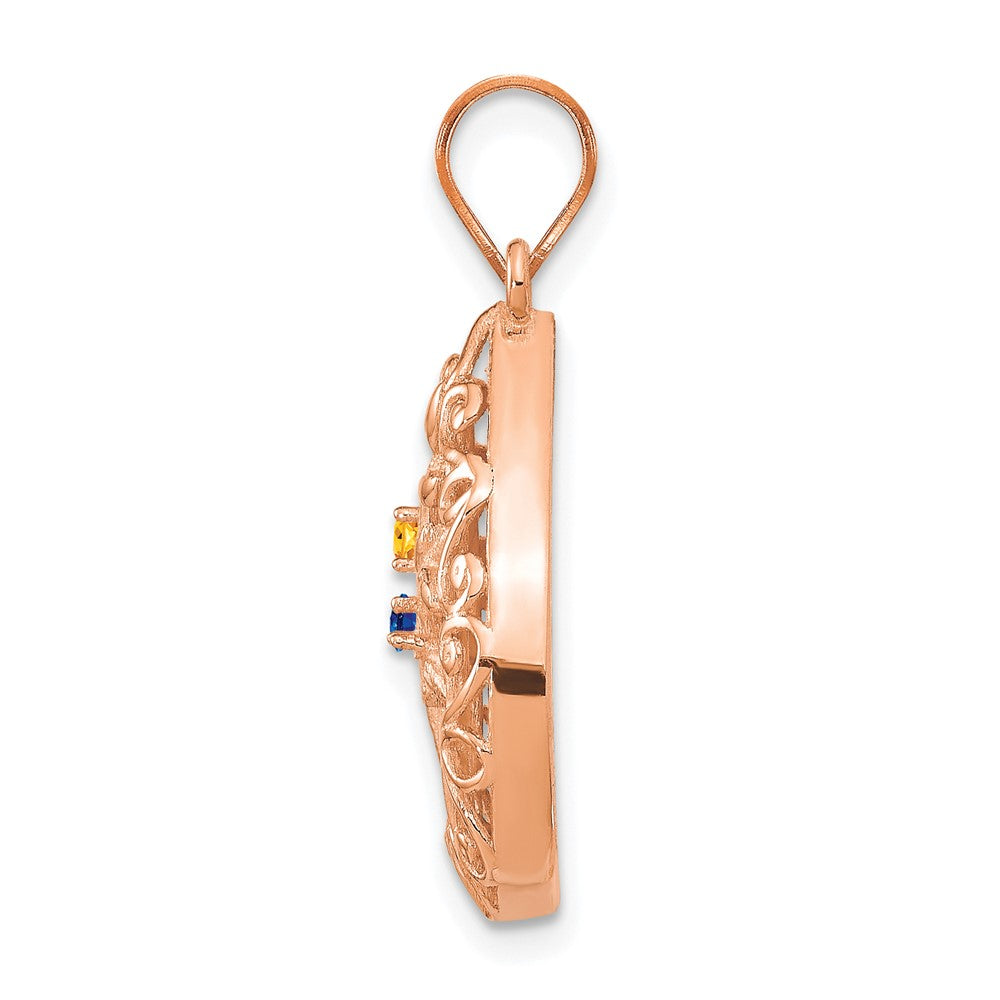 Tree of Life Tear Drop Pendant with Birthstones