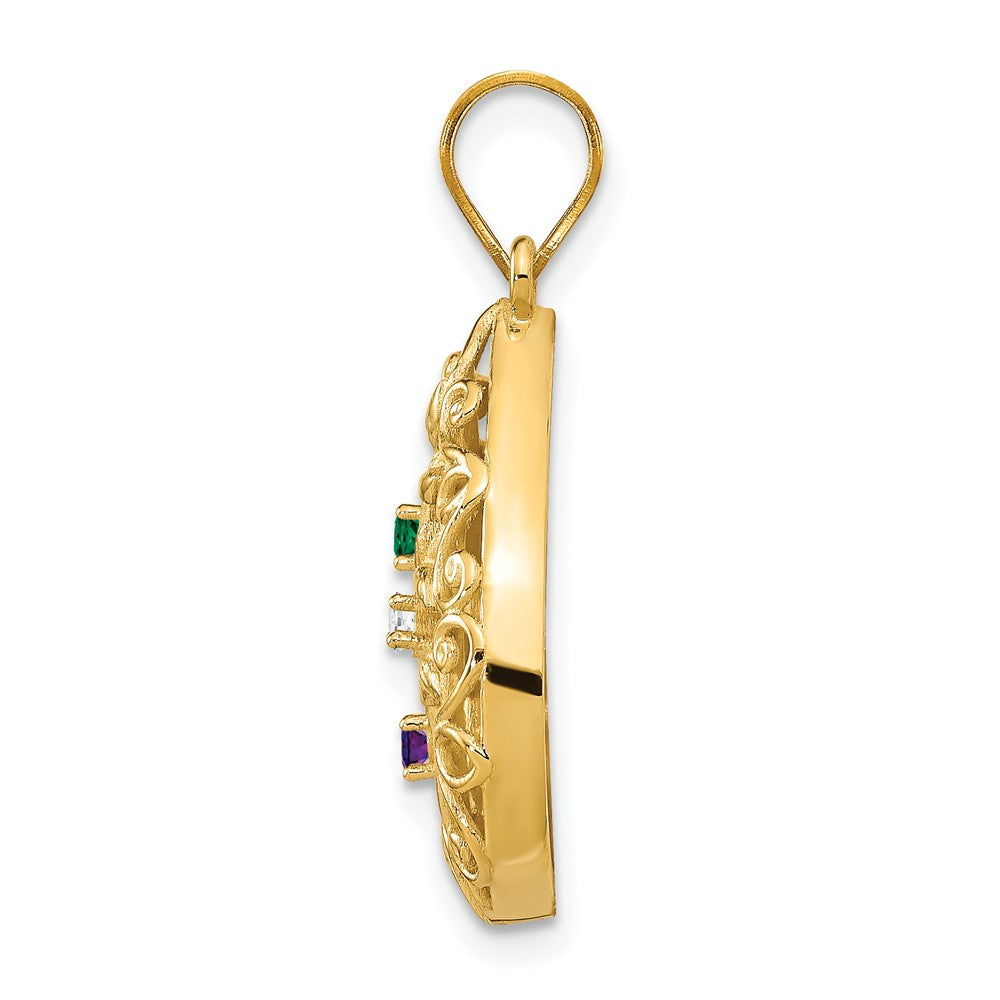 Tree of Life Tear Drop Pendant with Birthstones