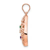 Tree of Life Tear Drop Pendant with Birthstones