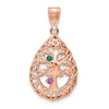 Tree of Life Tear Drop Pendant with Birthstones