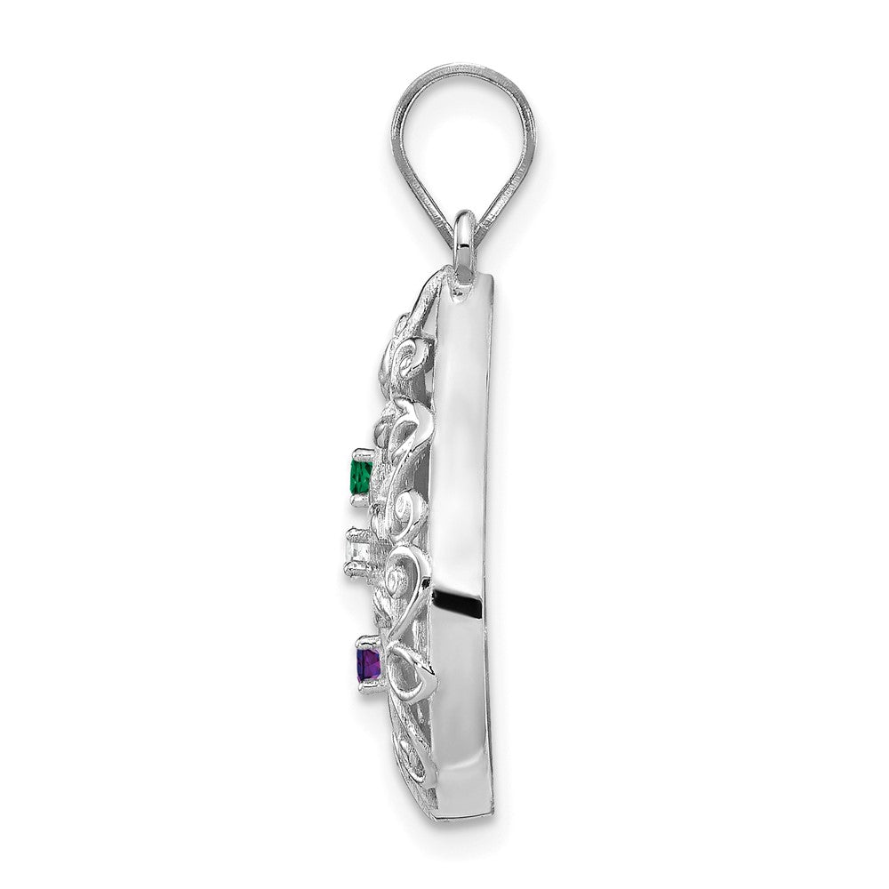Tree of Life Tear Drop Pendant with Birthstones