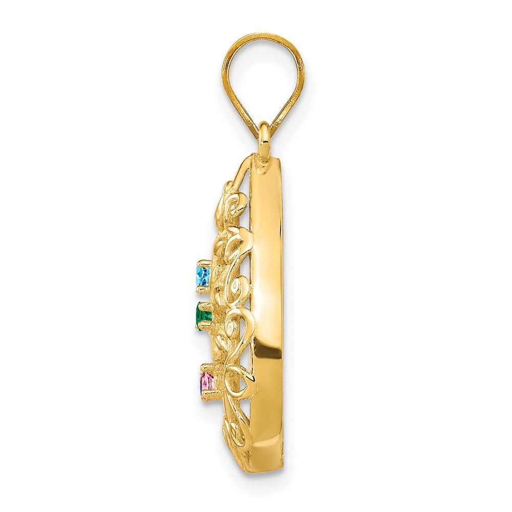 Tree of Life Tear Drop Pendant with Birthstones