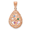 Tree of Life Tear Drop Pendant with Birthstones