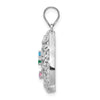 Tree of Life Tear Drop Pendant with Birthstones