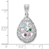 Tree of Life Tear Drop Pendant with Birthstones