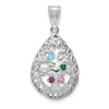 Tree of Life Tear Drop Pendant with Birthstones