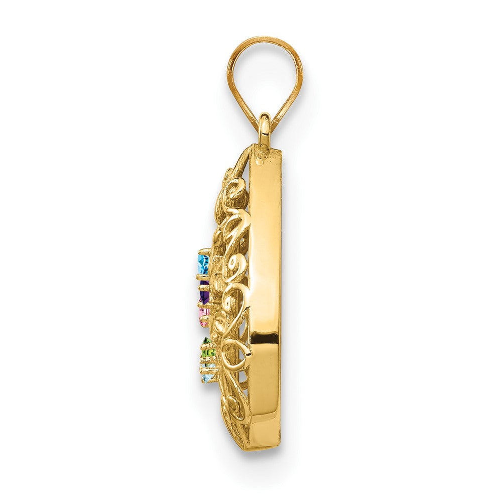 Tree of Life Tear Drop Pendant with Birthstones