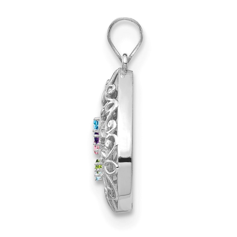 Tree of Life Tear Drop Pendant with Birthstones