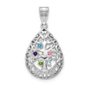 Tree of Life Tear Drop Pendant with Birthstones