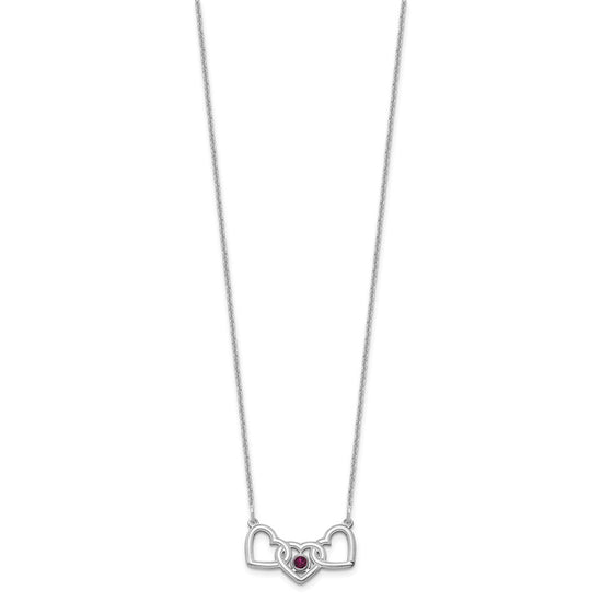 Birthstones With 3 Hearts Necklace