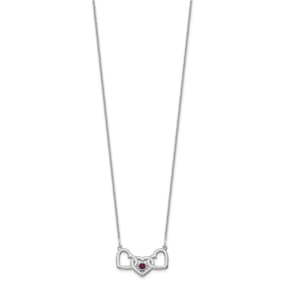 Birthstones With 3 Hearts Necklace