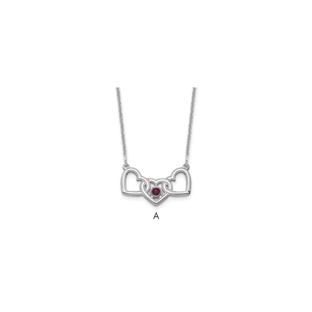 Birthstones With 3 Hearts Necklace