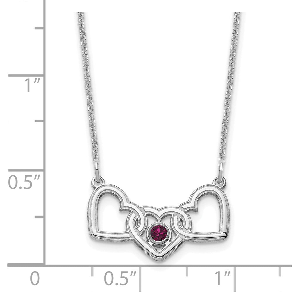 Birthstones With 3 Hearts Necklace
