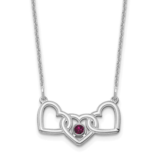 Birthstones With 3 Hearts Necklace