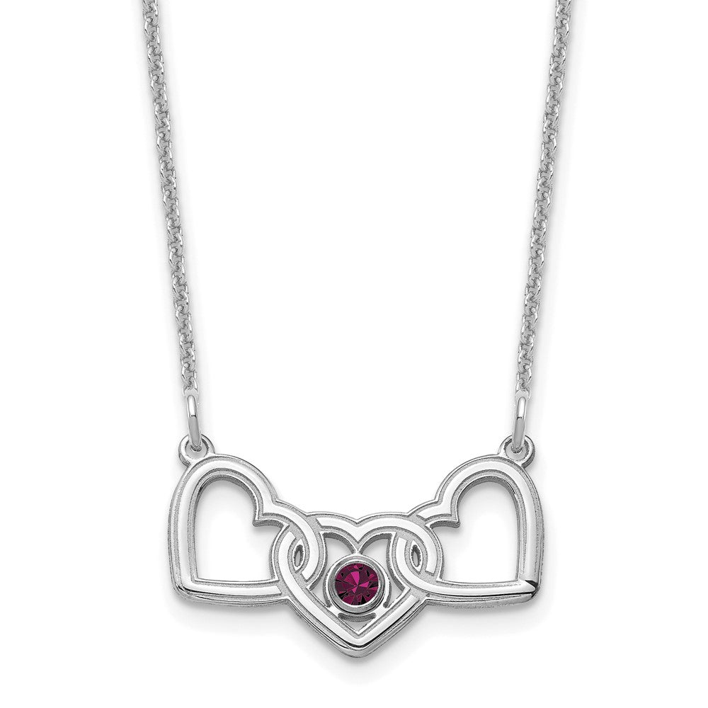 Birthstones With 3 Hearts Necklace