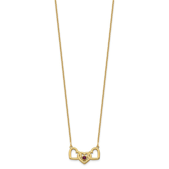 Birthstones With 3 Hearts Necklace