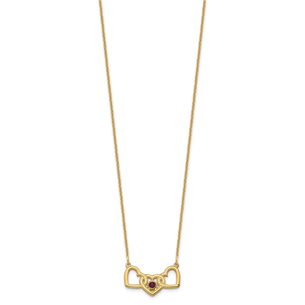 Birthstones With 3 Hearts Necklace