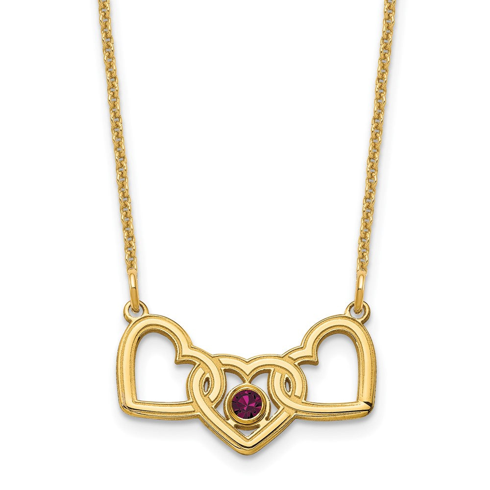 Birthstones With 3 Hearts Necklace