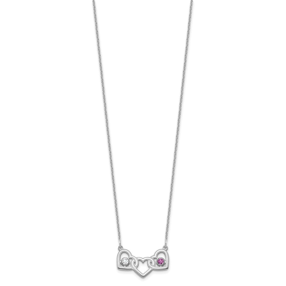 Birthstones With 3 Hearts Necklace