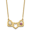 Birthstones With 3 Hearts Necklace
