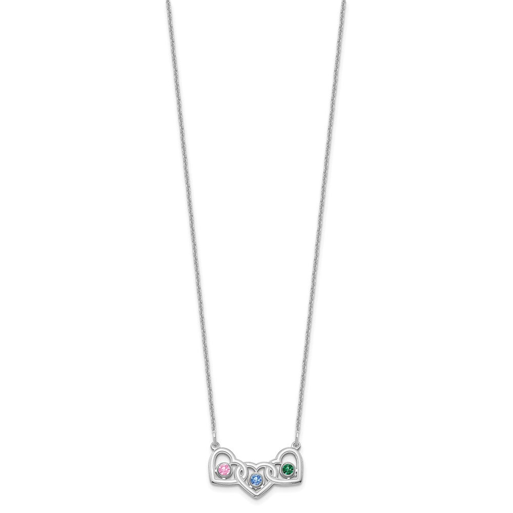 Birthstones With 3 Hearts Necklace
