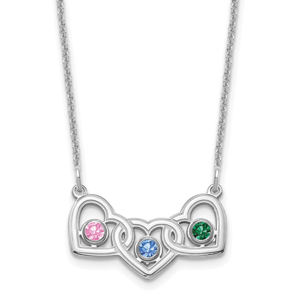 Birthstones With 3 Hearts Necklace