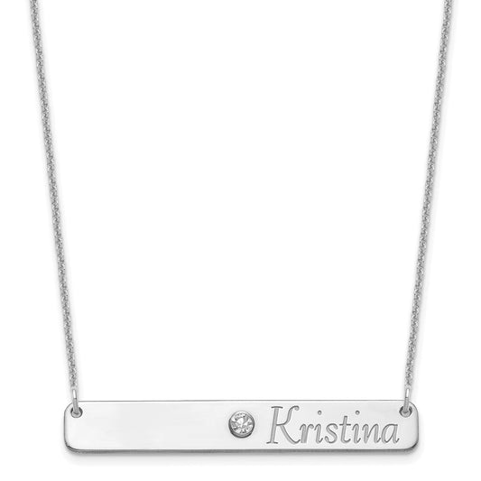 Name and Birthstone Bar Necklace