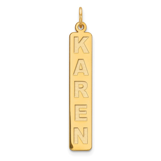 Personalized Vertical Block Letter Bar Charms