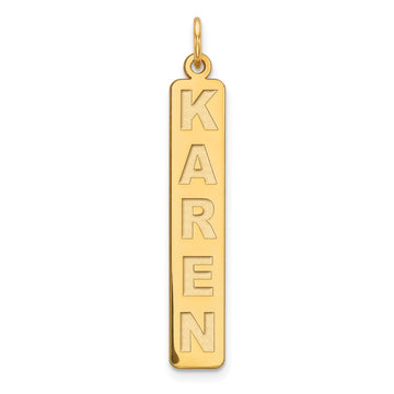 Personalized Vertical Block Letter Bar Charms