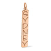 Personalized Vertical Block Letter Bar Charms