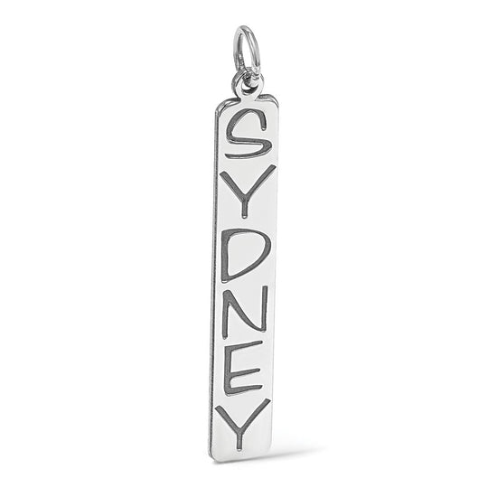 Personalized Vertical Block Letter Bar Charms