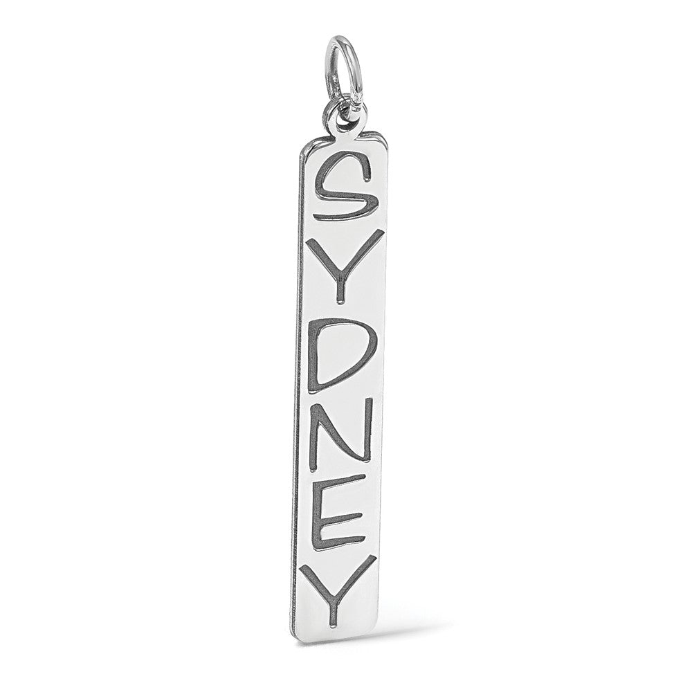 Personalized Vertical Block Letter Bar Charms