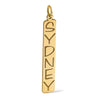 Personalized Vertical Block Letter Bar Charms