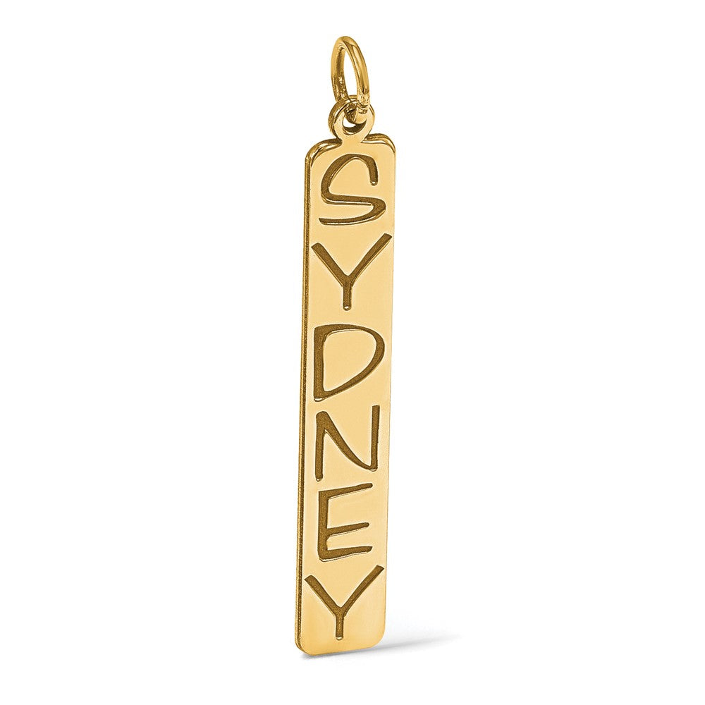 Personalized Vertical Block Letter Bar Charms
