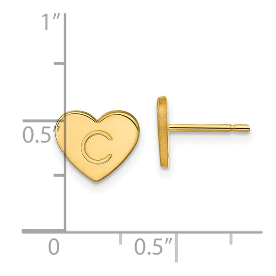 Initial Heart Post Earrings