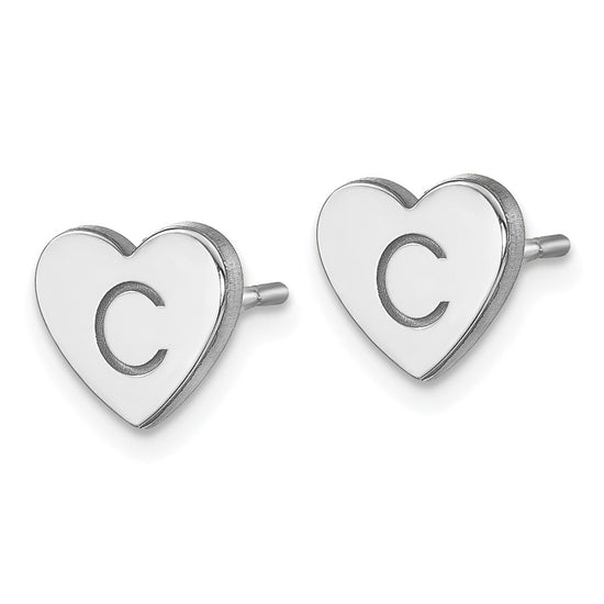 Initial Heart Post Earrings