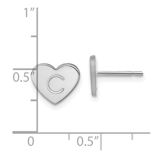 Initial Heart Post Earrings