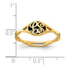 14k Yellow Gold Twisted Band with Epoxy Monogram Ring