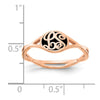 14k Rose Gold Twisted Band with Epoxy Monogram Ring