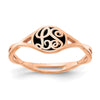 14k Rose Gold Twisted Band with Epoxy Monogram Ring