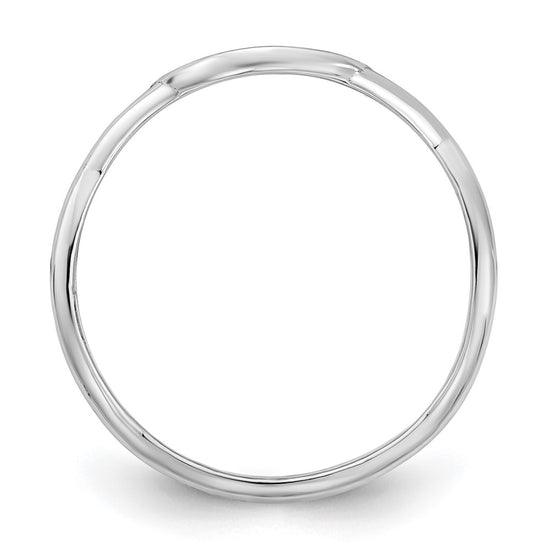 10k White Gold Twisted Band with Epoxy Monogram Ring