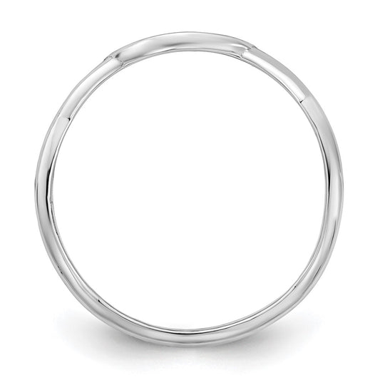10k White Gold Twisted Band with Epoxy Monogram Ring