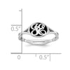 14k White Gold Twisted Band with Epoxy Monogram Ring