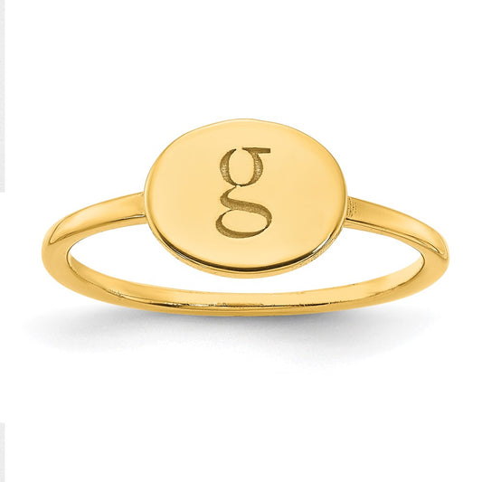 Initial Oval Signet Rings