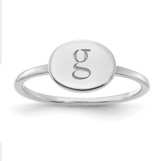 Initial Oval Signet Rings