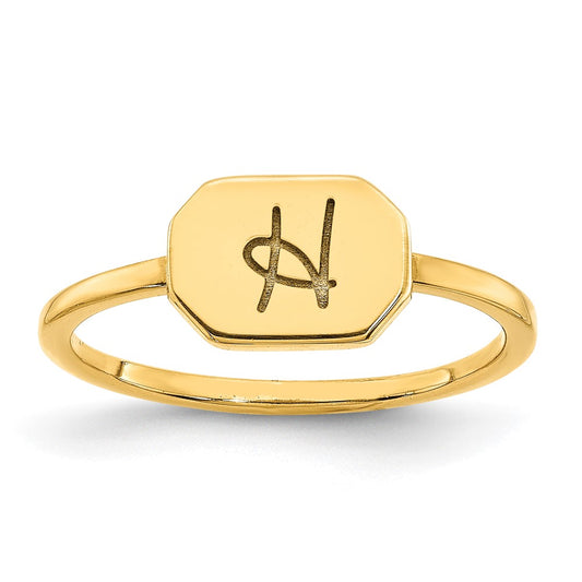 Initial Octagon Signet Rings