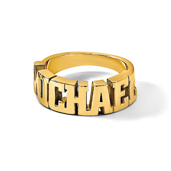 Casted High Polish Name Ring