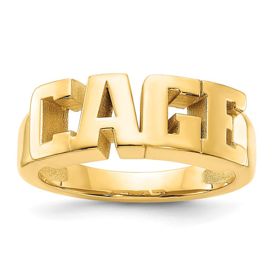 Casted High Polish Name Ring